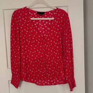 Sanctuary Red Floral Blouse
